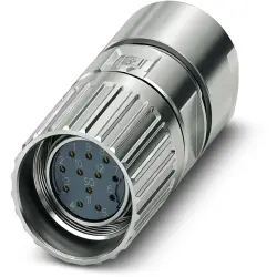 Jack, M23, 12 pole, crimp connection, screw locking, straight, 1629214