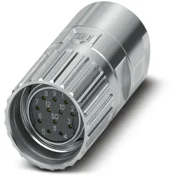 Jack, M23, 12 pole, solder connection, screw locking, straight, 1543932