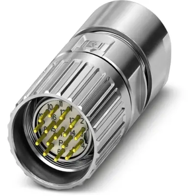 Plug, M23, 16 pole, solder connection, screw locking, straight, 1679686 - 1