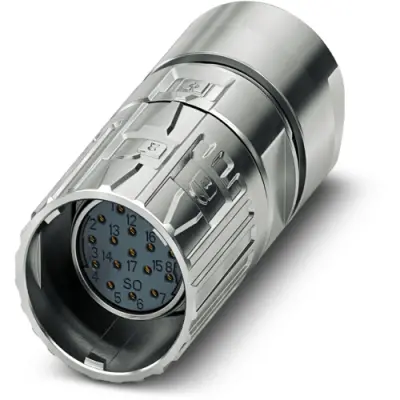 Jack, M23, 16 pole, crimp connection, ONECLICK quick locking system, straight, 1681374 - 1