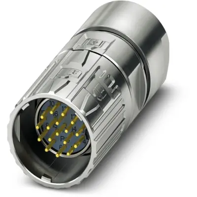 Plug, M23, 17 pole, crimp connection, ONECLICK quick locking system, straight, 1629153 - 1
