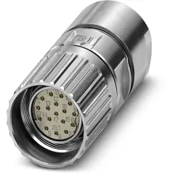 Jack, M23, 17 pole, solder connection, screw locking, straight, 1341227