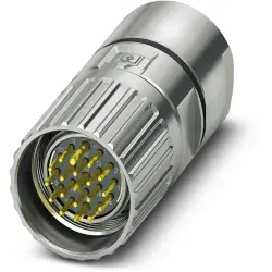 Plug, M23, 19 pole, crimp connection, screw locking, straight, 1629192