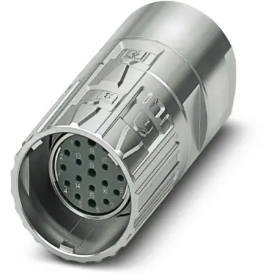 Jack, M23, 19 pole, crimp connection, ONECLICK quick locking system, straight, 1629148 - 1