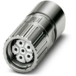Jack, M23, 6 pole, crimp connection, screw locking, straight, 1628825