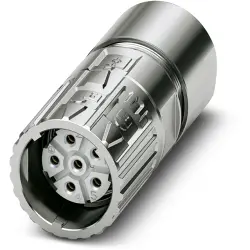 Jack, M23, 6 pole, crimp connection, ONECLICK quick locking system, straight, 1628815