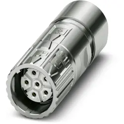 Jack, M23, 6 pole, crimp connection, ONECLICK quick locking system, straight, 1628797