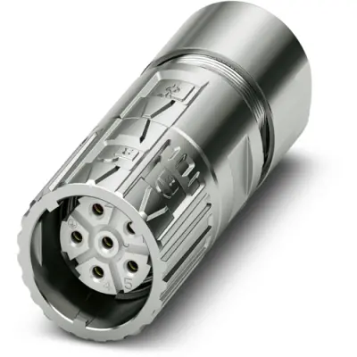 Jack, M23, 6 pole, crimp connection, ONECLICK quick locking system, straight, 1628796 - 1