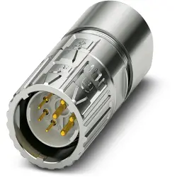 Plug, M23, 8 pole, crimp connection, ONECLICK quick locking system, straight, 1628867