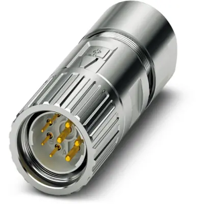 Plug, M23, 8 pole, crimp connection, screw locking, straight, 1628857 - 1