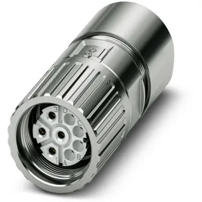 Jack, M23, 8 pole, crimp connection, screw locking, straight, 1628821 - 1