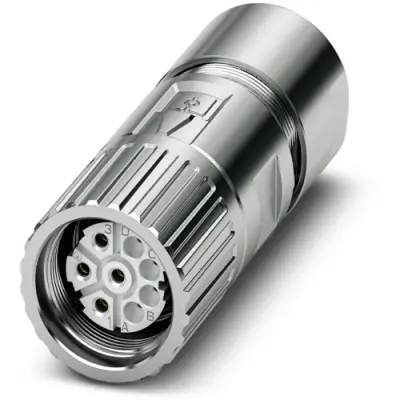 Jack, M23, 8 pole, crimp connection, screw locking, straight, 1628802 - 1