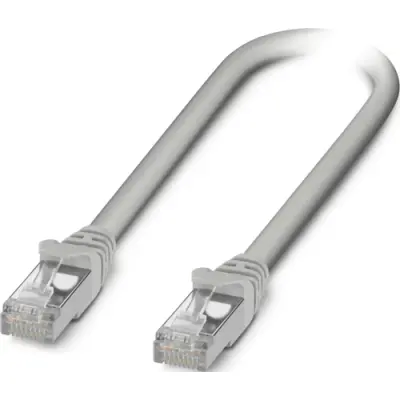 Patch cable, RJ45 plug, straight to RJ45 plug, straight, Cat 5, S/UTP, LSZH, 0.5 m, gray, 1227559 - 1