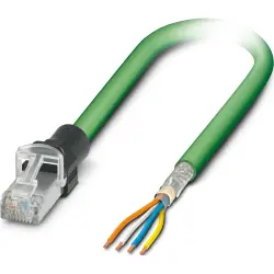 Patch cable, RJ45 plug, straight to open end, Cat 5, SF/TQ, PVC, 0.5 m, green, 1112877