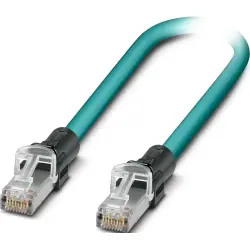 Patch cable, RJ45 plug, straight to RJ45 plug, straight, Cat 6A, S/FTP, PUR, 0.3 m, water blue, 1112911