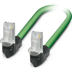 Patch cable, RJ45 plug, angled to RJ45 plug, angled, Cat 5, SF/TQ, PVC, 1 m, green, 1113312