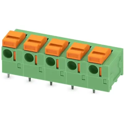 PCB terminal, 3 pole, pitch 7.62 mm, AWG 24-16, 17.5 A, spring-clamp connection, green, 1934007 - 1