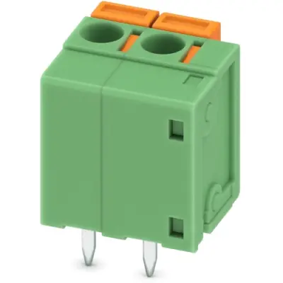 PCB terminal, 2 pole, pitch 5.08 mm, AWG 24-16, 15 A, spring-clamp connection, green, 1790526 - 1