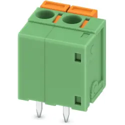 PCB terminal, 2 pole, pitch 5.08 mm, AWG 24-16, 15 A, spring-clamp connection, green, 1790526