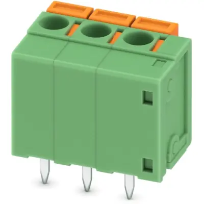PCB terminal, 3 pole, pitch 5.08 mm, AWG 24-16, 15 A, spring-clamp connection, green, 1790937 - 1