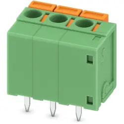 PCB terminal, 3 pole, pitch 5.08 mm, AWG 24-16, 15 A, spring-clamp connection, green, 1790937