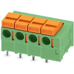 PCB terminal, 3 pole, pitch 5.08 mm, AWG 24-16, 15 A, spring-clamp connection, green, 1907348