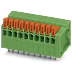 PCB terminal, 4 pole, pitch 2.54 mm, AWG 26-20, 6 A, spring-clamp connection, green, 1789139