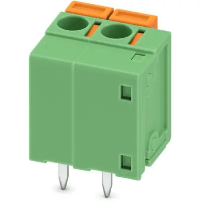 PCB terminal, 2 pole, pitch 5.08 mm, AWG 24-16, 15 A, spring-clamp connection, green, 1789210 - 1
