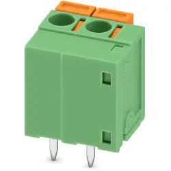 PCB terminal, 2 pole, pitch 5.08 mm, AWG 24-16, 15 A, spring-clamp connection, green, 1789210