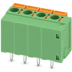PCB terminal, 4 pole, pitch 5.08 mm, AWG 24-16, 15 A, spring-clamp connection, green, 1789113