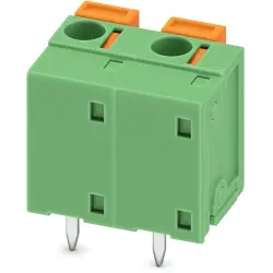 PCB terminal, 2 pole, pitch 7.62 mm, AWG 24-16, 17.5 A, spring-clamp connection, green, 1891399