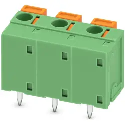 PCB terminal, 3 pole, pitch 7.62 mm, AWG 24-16, 17.5 A, spring-clamp connection, green, 1780549
