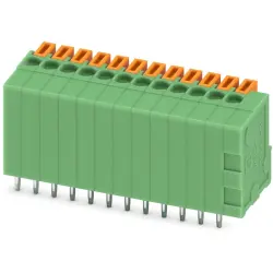 PCB terminal, 12 pole, pitch 2.54 mm, AWG 26-20, 6 A, spring-clamp connection, green, 1780950
