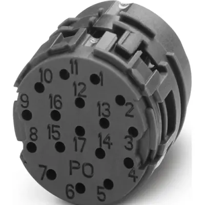 Contact insert, M23, 17 pole, N coding, pin for series M23 PRO, 1554829 - 1