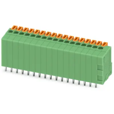PCB terminal, 17 pole, pitch 2.54 mm, AWG 26-20, 6 A, spring-clamp connection, green, 1889877 - 1