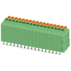 PCB terminal, 17 pole, pitch 2.54 mm, AWG 26-20, 6 A, spring-clamp connection, green, 1889877