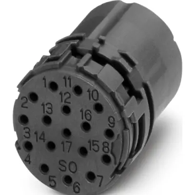 Contact insert, M23, 17 pole, N coding, socket for series M23 PRO, 1554831 - 1