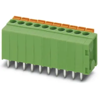 PCB terminal, 6 pole, pitch 3.81 mm, AWG 26-18, 12 A, spring-clamp connection, green, 1870187 - 1
