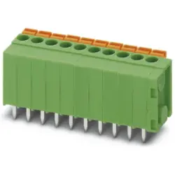 PCB terminal, 6 pole, pitch 3.81 mm, AWG 26-18, 12 A, spring-clamp connection, green, 1870187