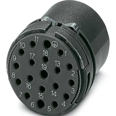 Contact insert, M23, 19 pole (16+2+PE), N coding, pin for series M23 PRO, 1662908 - 1