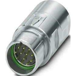 Plug, M23, 12 pole, solder connection, ONECLICK quick locking system, straight, 1543945