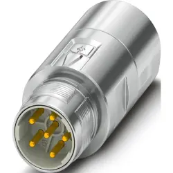 Plug, M23, 6 pole, crimp connection, ONECLICK quick locking system, straight, 1628786