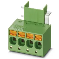 PCB terminal, 4 pole, pitch 5 mm, AWG 24-12, 20 A, spring-clamp connection, green, 1857837