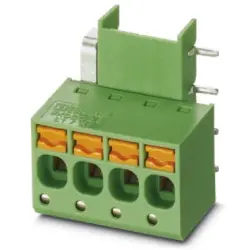 PCB terminal, 4 pole, pitch 5 mm, AWG 24-12, 20 A, spring-clamp connection, green, 1857866