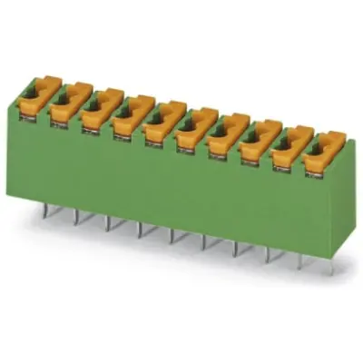 PCB terminal, 3 pole, pitch 3.5 mm, AWG 26-20, 4 A, spring-clamp connection, green, 1891072 - 1