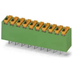 PCB terminal, 4 pole, pitch 3.5 mm, AWG 26-20, 4 A, spring-clamp connection, green, 1891085