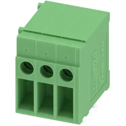 PCB terminal, 3 pole, pitch 6.35 mm, AWG 20-10, 32 A, screw connection, green, 1703238
