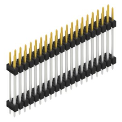 Pin header, 40 pole, pitch 2.54 mm, straight, black, SL 6 197 40 S