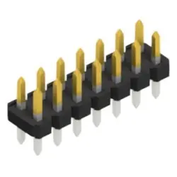 Pin header, 14 pole, pitch 2.54 mm, straight, black, SL LP 2 082 14 S