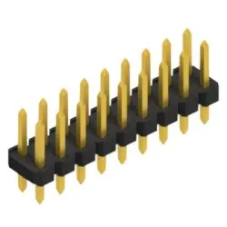 Pin header, 18 pole, pitch 2.54 mm, straight, black, SL LP 2 097 18 G